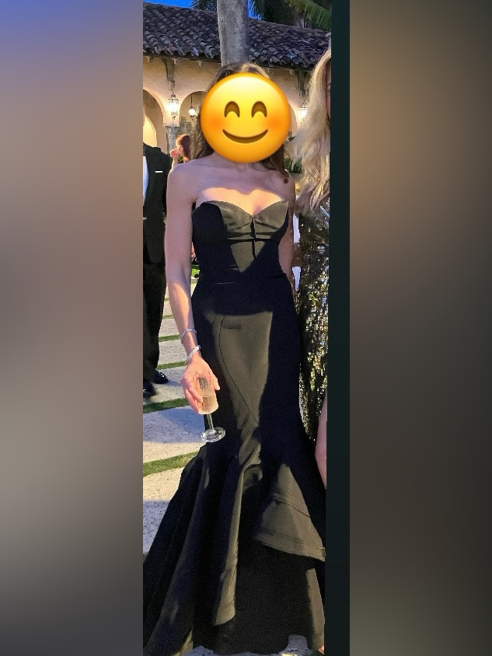 Zac Posen Black Strapless Evening Gown - Picture 2 of 9